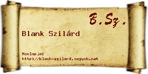 Blank Szilárd névjegykártya