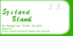 szilard blank business card